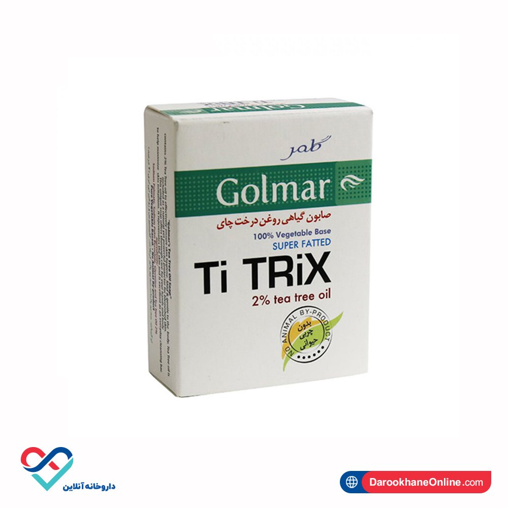 ti trix soap.jpg صابون تی تریکس حاوی روغن درخت چای گلمر 100 گرم - Image 1